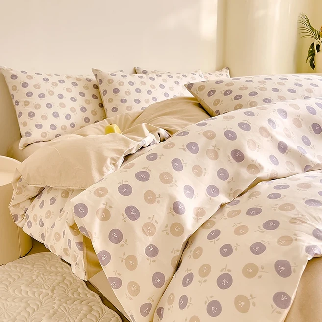 목가적인 스타일의 꽃 이불 커버 순면 이불 커버 집 이불 커버 부드러운 침대 커버 베갯잇 없음 1pc, 160x210cm 1pc, 04 12