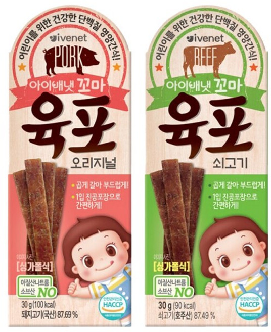 아이배냇 꼬마 육포 2종세트, 1세트, 60g, 오리지널+쇠고기