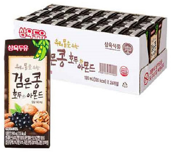 삼육두유 검은콩 호두와 아몬드, 190ml, 48개