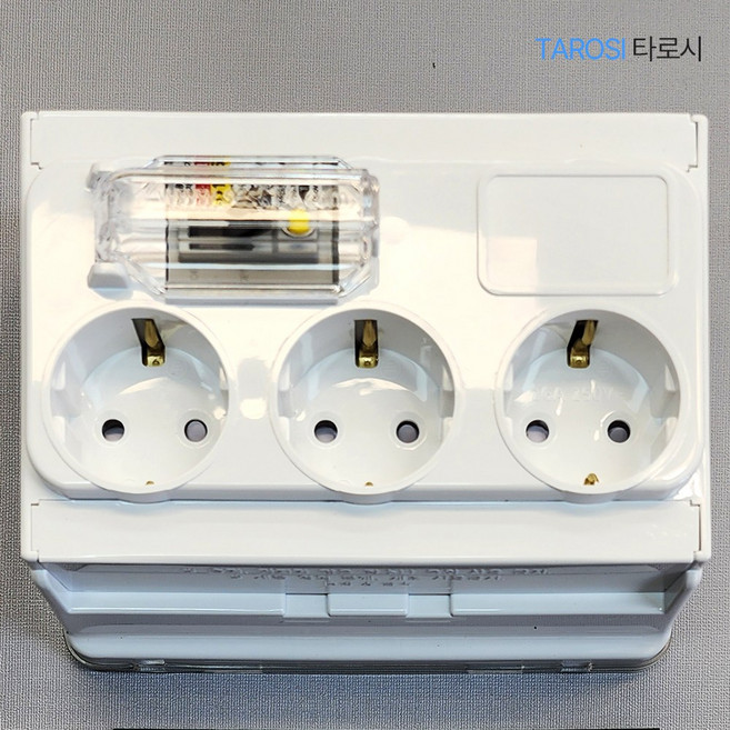 타로시 국산 누과 노출형 차단기 콘센트 3구, 단품, 1개