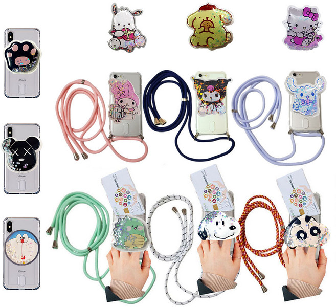 갤럭시 A90 5G SM-A908N 목걸이 스트랩 반짝이 스마트톡 거치대 핸드폰줄 카드 수납 투명 방탄 젤리 실리콘 핸드폰 케이스 크로스 목걸이줄 스트랩줄 그립톡 쇼랜야hi