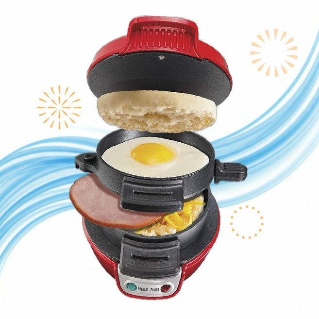 Hamilton Beach 해밀턴비치 샌드위치 그릴 아침 메이커 계란 조리기 링 포함 JQ