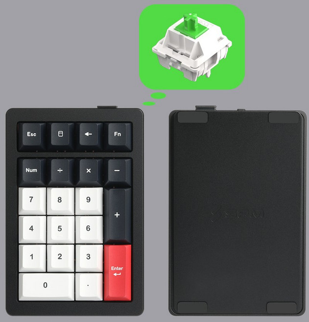 SPM AL21W 풀 알루미늄 넘버패드 기계식 키보드 숫자 키패드 21키, 제조사축, 블랙(몽돌 화이트)