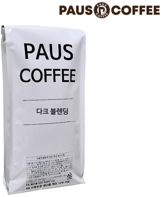 파우스커피 다크 블렌딩 원두커피, 1개, 1kg, 홀빈(분쇄안함)