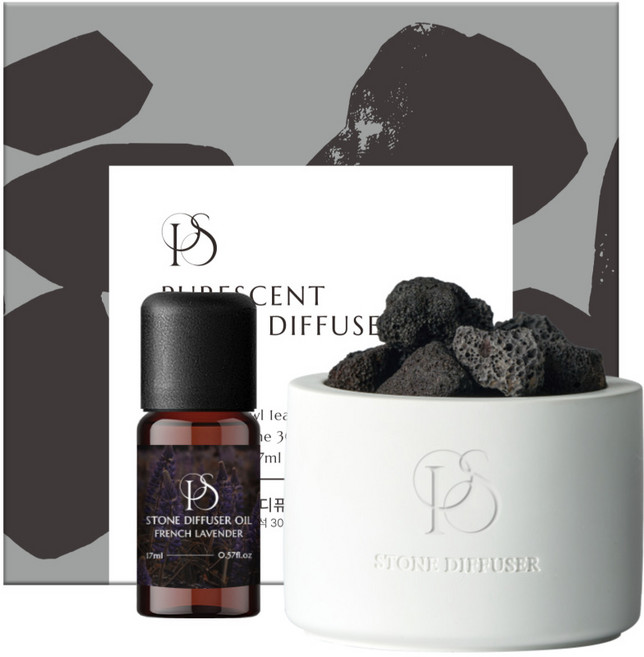 집들이 고급스런 선물 대용량 퓨레센트 화산 스톤디퓨저세트, 1개, 17ml, 블랙체리