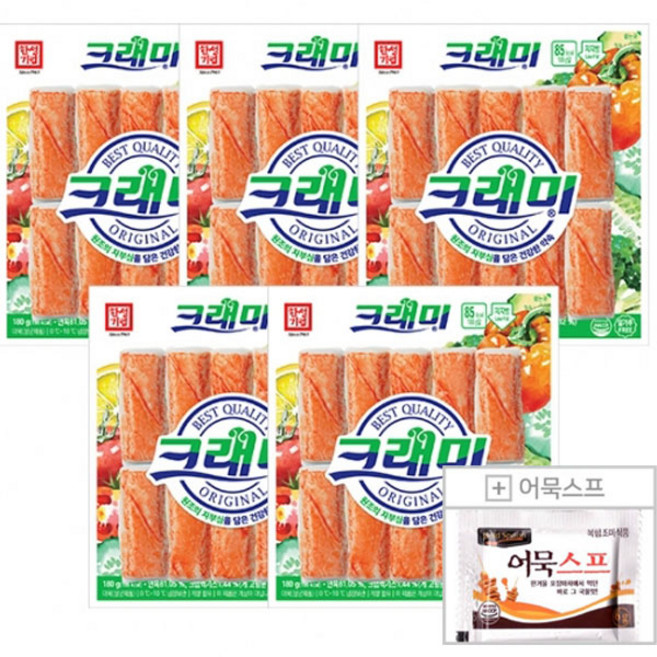 크래미 한성기업 크래미(180g x5개)+어묵스프(6g), 180g, 1개