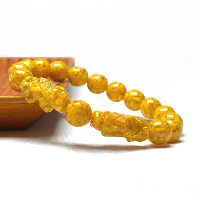 오지끄 O.JIK 웅황주사 삼재 행운 염주 불교용품 복 소원성취 비휴팔찌