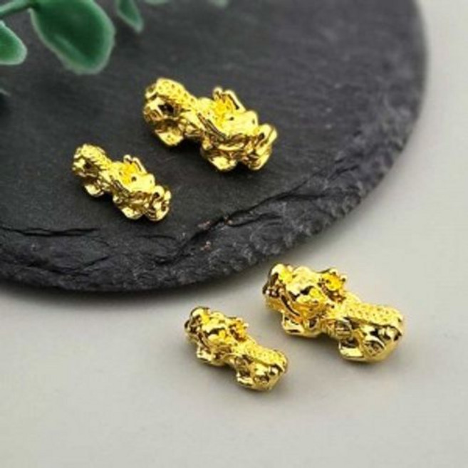 비즈톡 [PM-9-01]메탈펜던트 재물운 금전운 황금비휴 통과형 16/21mm 2종 골드엔틱