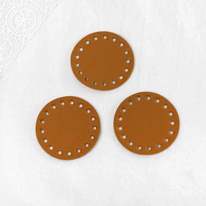 털실나라 초미니 원형 가방바닥 6x6cm 3p 텀블러홀더, 머스타드, 3개