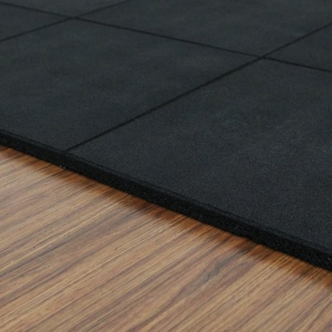 고무 바닥매트 25T 홈짐 헬스 탄성 매트, 러버 블랙 매트, 1개