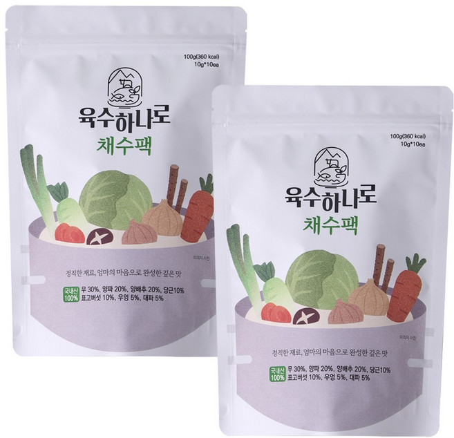 유로단 육수하나로 채수팩 국내산100% (10g*10ea), 2개, 100g