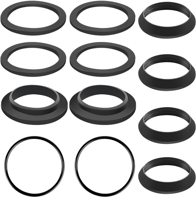 12개 1/4인치 사이펀용 유압 고무 씰 37 38 40mm 냄새 차단 와셔 고무 사이펀 씰 싱크대 배수구 씰 사이펀용 원추형 씰