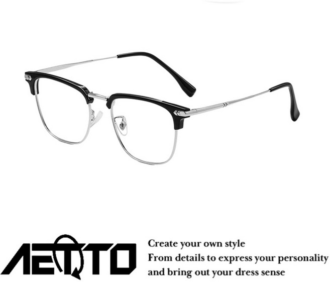AETTO 金屬半框眼鏡 潮流細框設計 男女適用