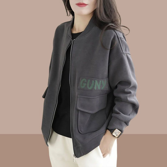 여성 집업 카디건 라운드넥 맨투맨 코트 야구점퍼 재킷 봄가을 엄마룩