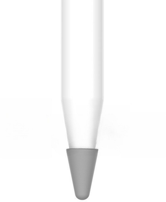 Apple Pencil 1/2 通用 軟矽膠筆尖套 輕柔防滑 耐磨靜音, 筆尖套-灰色(單個), 1個