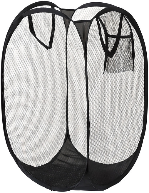 접이식 메쉬 빨래바구니, 블랙