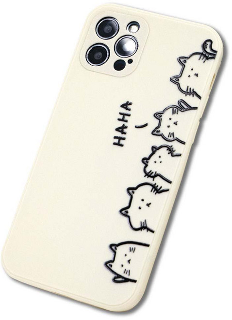 핏케이스 아이폰 디자인 고양이 일러스트 스퀘어 사각 젤리 TPU 케이스 12 11 pro max se2