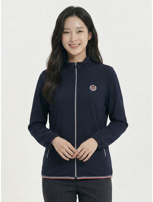 크로커다일레이디 네이비 삼색 접밴드 포인트 스포티 점퍼 CLCMJP211