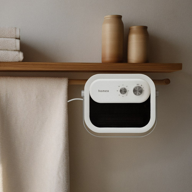 호메오 PTC 온풍기 무타공 벽걸이 탁상용 초저소음 가정용, WPTC11(화이트)