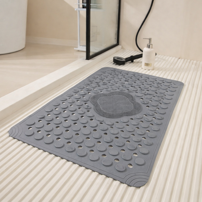 찬란한리빙 욕실 미끄럼방지 흡착식 매트, 1개, 소프트그레이