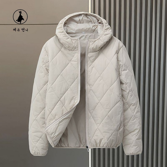 남성 무지 보온 경량 퀼팅 후드 패딩 자켓 캐주얼 심플 누빔 패딩 점퍼 겨울 아우터