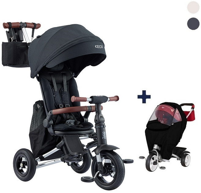 2026 삼천리 케디 플러스 접이식 유아세발자전거 폴딩 마주봄 바람막이포함, 케디플러스(바람막이포함)-블랙