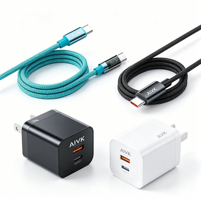 AIVK GaN35 氮化鎵充電頭 35W快充PD USB充電器, 1個, 白色-35W氮化鎵充電頭