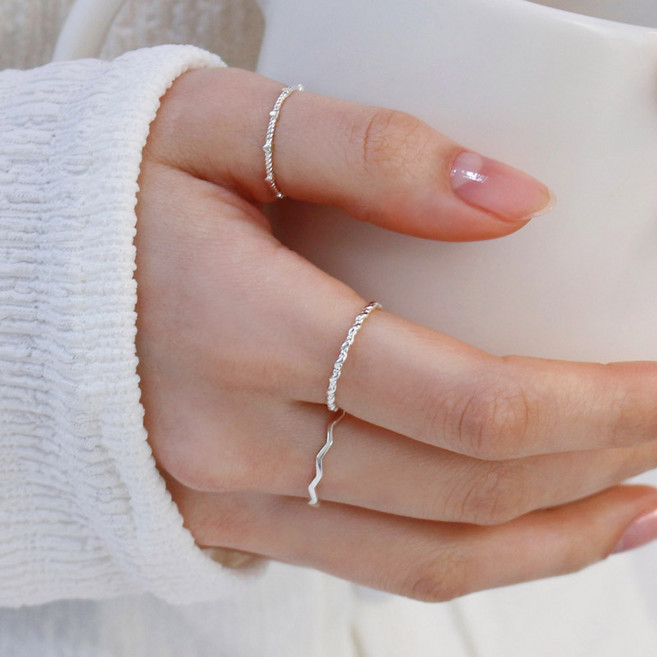 반지소 925실버 1+1+1 여성 레이어드링 은 실반지 세트