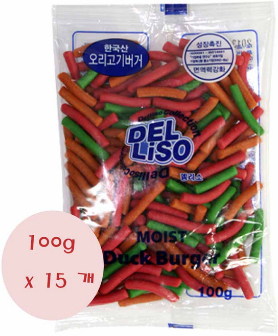 델리소-오리고기 버거, 오리고기버거, 15개, 100g