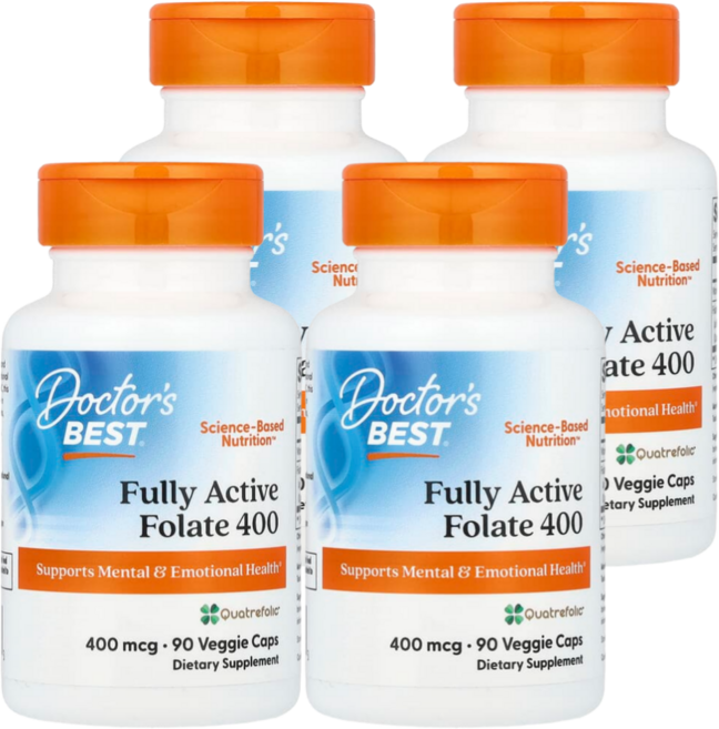 닥터스 베스트 풀리 액티브 폴레이트 엽산 400 mcg 90 베지캡슐, 90정, 4개
