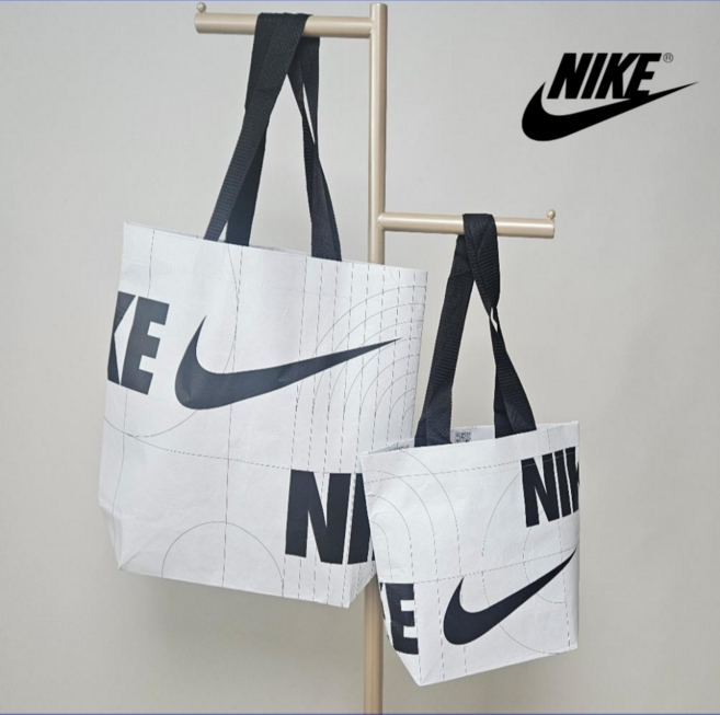 나이키 쇼핑백 리유저블 장바구니 타포린 가방, S 1개+M 1개