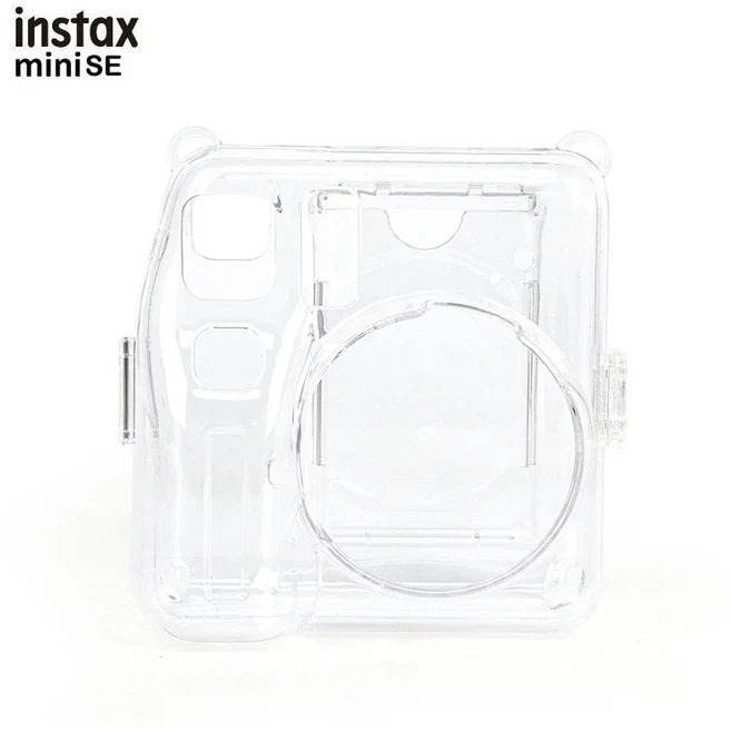 FujiFilm Instax Mini SE/7+/7S/7C 즉석 카메라용 스트랩이 있는 PU 가방 투명 케이스 실리콘 커버 셀, 14 SE Clear Case