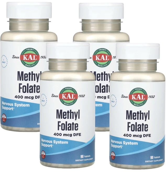칼 KAL 메틸 엽산 메틸 폴레이트 400mcg 90정 X 4통 - 쿠팡