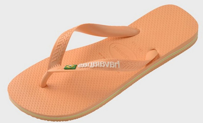 하바이아나스 HAVAIANAS 브라질 로고 플립플랍 Peach