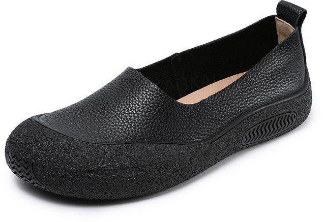 rigiu 중년 여성 천연 소가죽 발편한 푹신한 플랫슈즈 단화 효도화 로퍼 510492호 7A2K9W