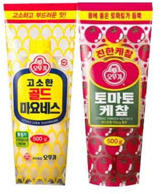 오뚜기 토마토케챂500g+고소한 골드 마요네즈500g, 1세트, 1kg