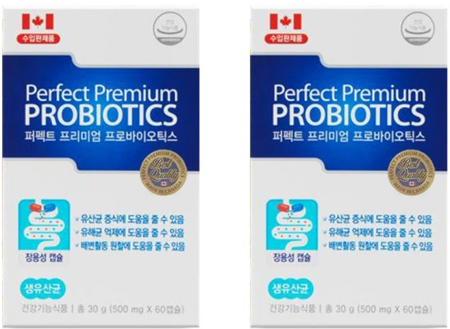 캐나다 모유 L람노서스 GG 유산균 프로바이오틱스 500억 투입 100억 보장 신바이오틱스, 60정, 2개 - 쿠팡