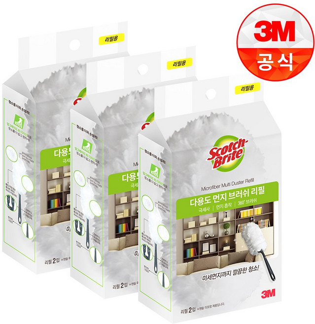 [3M]뉴 다용도 먼지떨이 리필 2입, 화이트, 3개