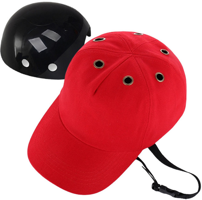 킥보드 스냅백 모자 헬멧 경량 안전모, 레드(끈타입), 1개