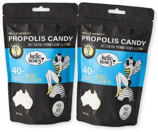 헬로허니 UMF20+호주 뉴질랜드 프로폴리스 마누카꿀 캔디 MGO800+ 더블스트랭스 호주아저씨 이루웰, 140g, 2개 - 쿠팡