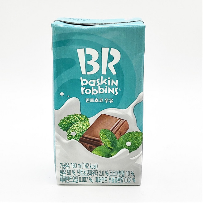 배스킨라빈스 민트초코 우유, 190ml, 12개
