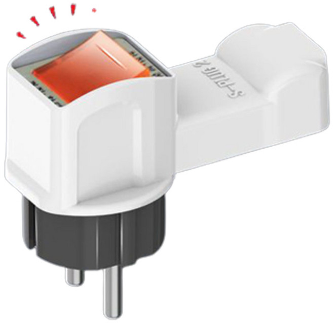 에스플러그 과부하전원차단 16A 스위치 노출 콘센트 접지 전기플러그 전기자재, 1개, 8.2cm, 백색