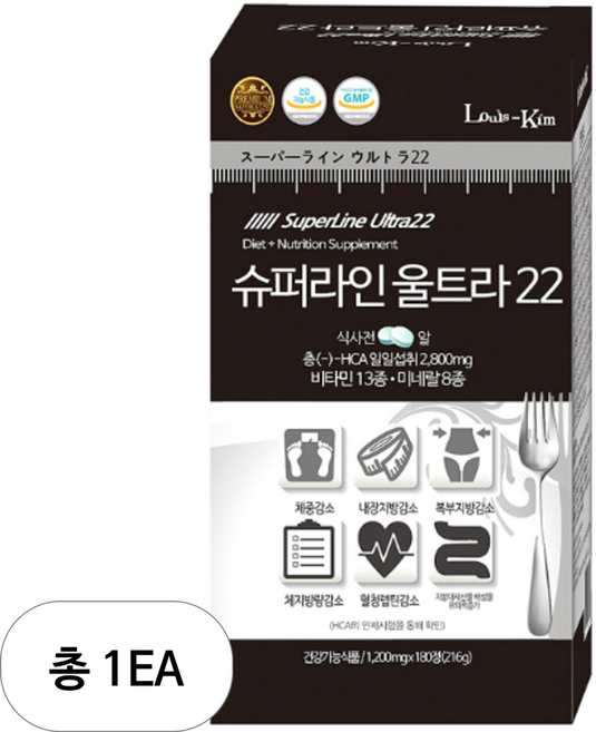 뉴트리바이오텍 슈퍼라인 울트라22 다이어트보조식품, 180정, 1개