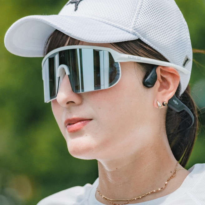 ALTALIST 자전거 고글 스포츠 변색 렌즈 선글라스 SP2 크리스탈/파스텔 프레임, 크리스탈 클리어, 실버, 1개