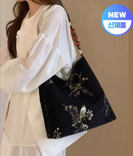 MULAIDI 여성 플라워 패턴 토트 숄더백 데일리가방