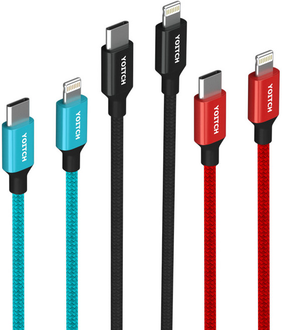 써패스 아이폰 USB C타입 to 8핀 PD 고속충전케이블 27W 3개 구성, 써패스 3개 세트_레드