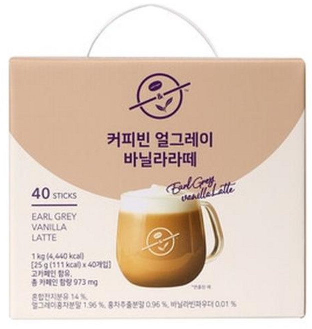 커피빈 얼그레이 바닐라라떼 25g x 40ct, 1개