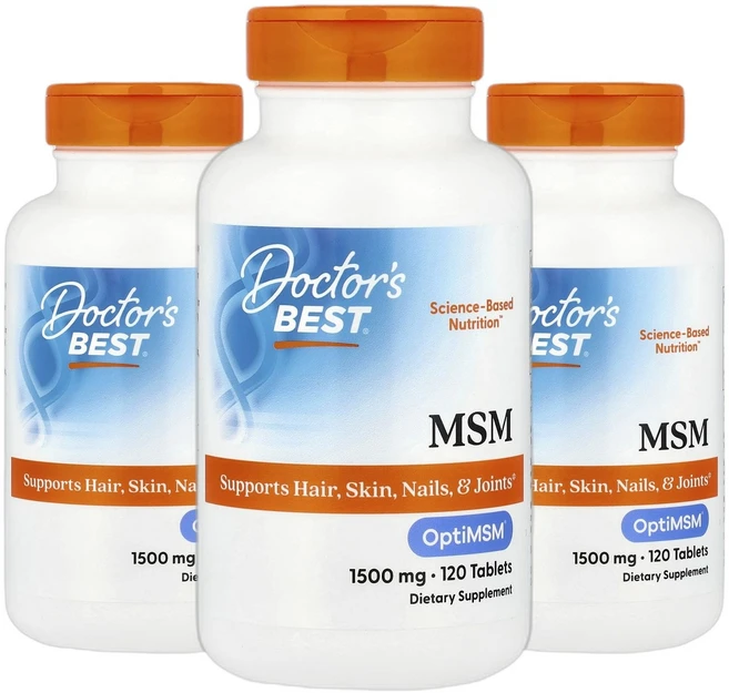 닥터스베스트 OptiMSM 함유 MSM 엠에스엠 1 500mg 120정 2+1, 120회분, 3개 - 쿠팡