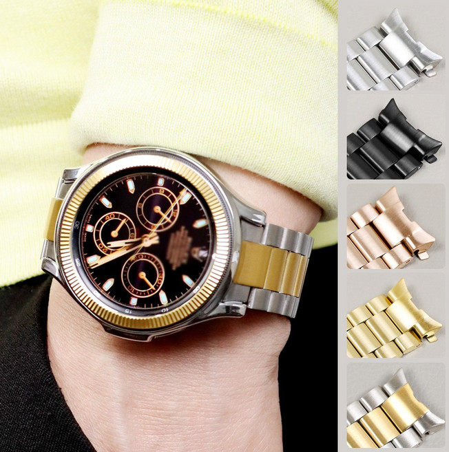 오르몽트 갤럭시 워치4 호환 클래식 날개형 메탈 스트랩, 골드콤비, 1개