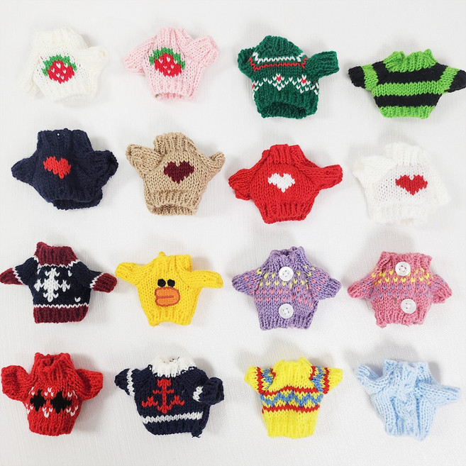 모루 인형옷 10cm 15cm 그로밋옷 인형키링옷 니트티, 하트 네이비, 1개